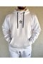 Unisex Soft Fabric Black Embroidered Tracksuit Set, 3 Thread White Raised Winter Women's Sweatshirt - 2