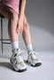 Women's Sneakers Thick Sole Ankle Lace-Up Sports Shoes Punes Gray - 2