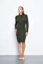 Women's Twisted Collar Long Sleeve Mini Dress - 3