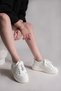 Women's Sneaker High Sole Lace-Up Sports Shoes Nofen White - 2