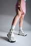 Women's Sneakers Thick Sole Ankle Lace-Up Sports Shoes Punes Gray - 4