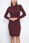 Women's Twisted Collar Long Sleeve Mini Dress - 2