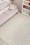 Geometric Patterned Cream Chenille Machine Washable Fringed Non-Slip Base Entrance Carpet 8347