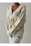 Rose embroidered snap balloon sleeve knitted cardigan - 5
