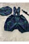 GREEN PLAIDED CHILDREN'S STRAP SHORTS SALOPET & RESSAM HAT & BOW TIE SET - 2