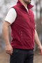 Claret Red Fleece Vest - Two Pockets and Zipper, Eagle Embroidery - 3
