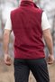 Claret Red Fleece Vest - Two Pockets and Zipper, Eagle Embroidery - 5