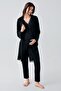 Long Sleeve Lycra Viscous Maternity Sleepwear Dressing Gown Set