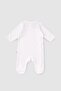 Jumpsuit with Booties Newborn White Organic Cotton - 2