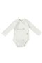 Long Sleeve Double Breasted Bodysuit Newborn White Organic Cotton