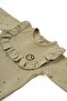 Long Sleeve Frilly Adjustable Snap Fastener Bodysuit Cosmos Khaki Organic Cotton - 2