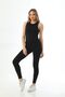 Black Shaping / Sculpting Stretchy Corded Fabric Sports Tank top Set - 3