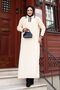 Women's Hijab Clothing Shirt Collar Skirt with Slit and Buttoned Front Dress with Pantalon Double Set - 6