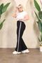 White Striped Spanish Leg Sweatpants - 4