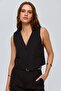 Straight Cut Black Women's Vest - 3