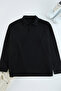 Siyah Oversize Polo Yaka Düz Örme Polo Yaka T-shirt TMNAW25PO00001 - 6