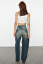 More Sustainable Koyu Mavi Normal Bel Loose Baggy %100 Pamuk Non-Stretch Jeans TWOAW25JE00140 - 9