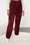 Ekru-Bordo Kalpli Wellsoft Kışlık Örme Pijama Takımı THMAW25PT00087 - 4
