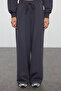 Antrasit Oversize Kalıp Wide Leg/Geniş Paça Örme Sweatshirt/Alt Eşofman Takımı TWOAW25EM00004 - 4
