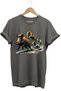 Hunting Hunter Pig Hunting and Hunting Dogs Printed Regular Fit 100% Cotton Gray T-Shirt