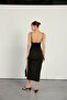 Drape Detaylı Midi Elbise - 5
