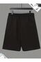 Teddy Bear Printed Oversize Loose Cut Summer Shorts - Black Gray Summer Bottom Combed Cotton Shorts - 4