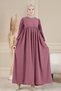 Shirred Robadan Buttoned Front Viscose Fabric Tesseture Clothing Mother Dress Prayer Dress - 3