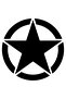 Army Star, Military Star Off Road Auto Sticker Car Sticker Black 30 X 30 cm - 2