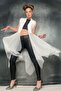 Scuba Asymmetric Vest Tunic with White Tulle Skirt