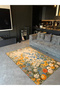 Paris Collection Modern Decorative Carpet with Floral Motif in Orange Tones Paris12 - 3