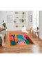 Paris Collection Multicolored Sun and Cactus Patterned Modern Decorative Carpet Paris09 - 2