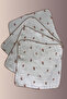 100% Cotton 4-Pack Peach Printed 4-Layer Muslin Mouth Wipes - 3