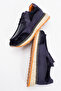 Men's Thick Sole Lace-Up Comfort Casual Shoes Real Leather Mc 20418 Dark Blue - 6