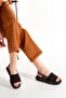 Black Lace Handmade Ankle Buckle Women's Summer Sandals Slippers