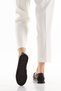 Black Women's Chain Detailed Soft Light Comfortable Sole Summer Loafer Daily Ballerina Mother Shoes - 3