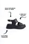 Black High Sole Closed Side Open Buckle i Summer Women's Wedge Heeled Sandals - 2