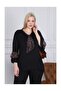 Black Leopard Chiffon Flares Flounce Blouse