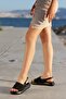 Black Lace Handmade Ankle Buckle Women's Summer Sandals Slippers - 7