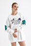 Bugs Bunny Trouble Maker White Oversize Unisex Sweatshirt - Back Printed - 4