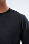 Men's Anthracite 100% Cotton Crew Neck Knitwear Sweater Trist-1101 - 8