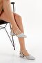 Silver Satin Stoned Daily Women's Heeled Shoes A087 - 2