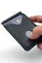 Black Genuine Leather Money Clip Wallet & Card Holder Hand Stitched Slim Card Holder - 3