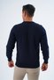 Men's Navy Blue 100% Cotton Crew Neck Knitwear Sweater Trist-1101 - 5