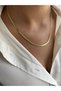 Steel Gold Gold Color Italian Chain Necklace - 2