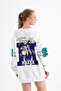 Bugs Bunny Trouble Maker White Oversize Unisex Sweatshirt - Back Printed - 7