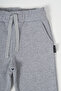 Gray Thick Cotton Elastic Waist Side Pockets 5-6-7-8-9-10-11-12 Years Old Boy's Sweatpants Cmrc98 - 2