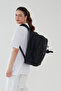 Unisex Crinkle Fabric Waterproof Large Size Multi-Compartment Black Travel Backpack High School Middle School Bag - 6