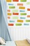 Brick Patterned Soft Colors Wall Sticker Set, Kids Baby Room Wall Decoration Set 52 Pieces