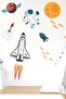 Cute Astronaut, Space Shuttle, Planet Sticker Set Children's Baby Room
