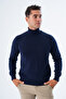 Men's Navy Blue 100% Cotton Turtleneck Sweater Trist-1105